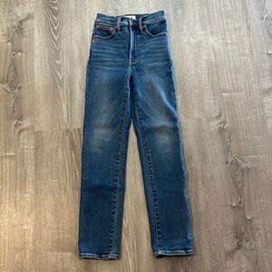 Madewell Women Sz 23 The Perfect Vintage‎ High Rise Classic Blue Denim Pant Jean